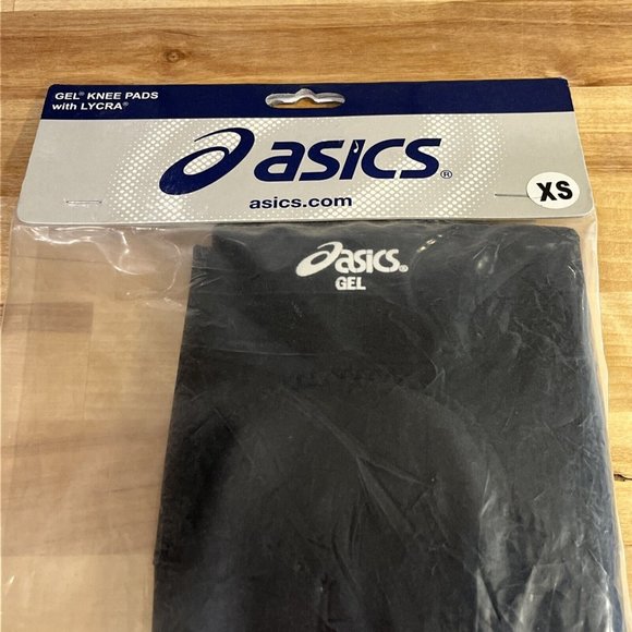 Asics GEL Lycra Knee Pads Adult Size XS Black Sport Slip On Extra Small - Picture 2 of 7